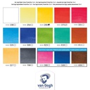 Van Gogh - Water Colour Pocket Box Basic Colours with 12 Colours in Half Pans + 3 Colours for Free