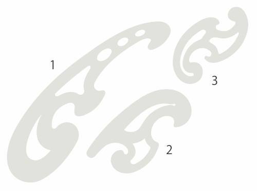 Samir & Aly - French curve -Transparent plastic - 3 pieces