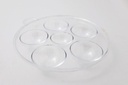 Round Tray transparent plastic pallet - 5 wells