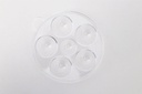 Round Tray transparent plastic pallet - 5 wells