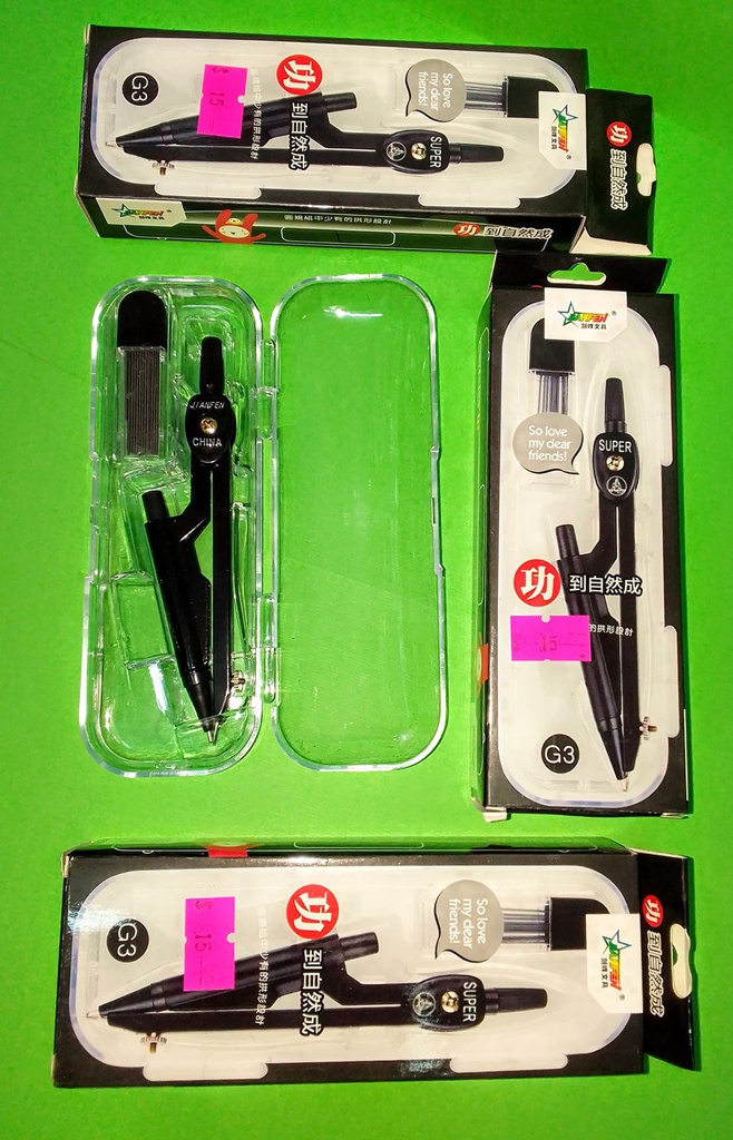 G3 - Compass Set with Lead core or with  Pencil per pad Geometric