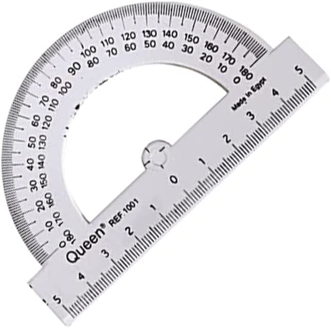 Queen - Plastic Math Protractor -180 Degree - Transparent plastic