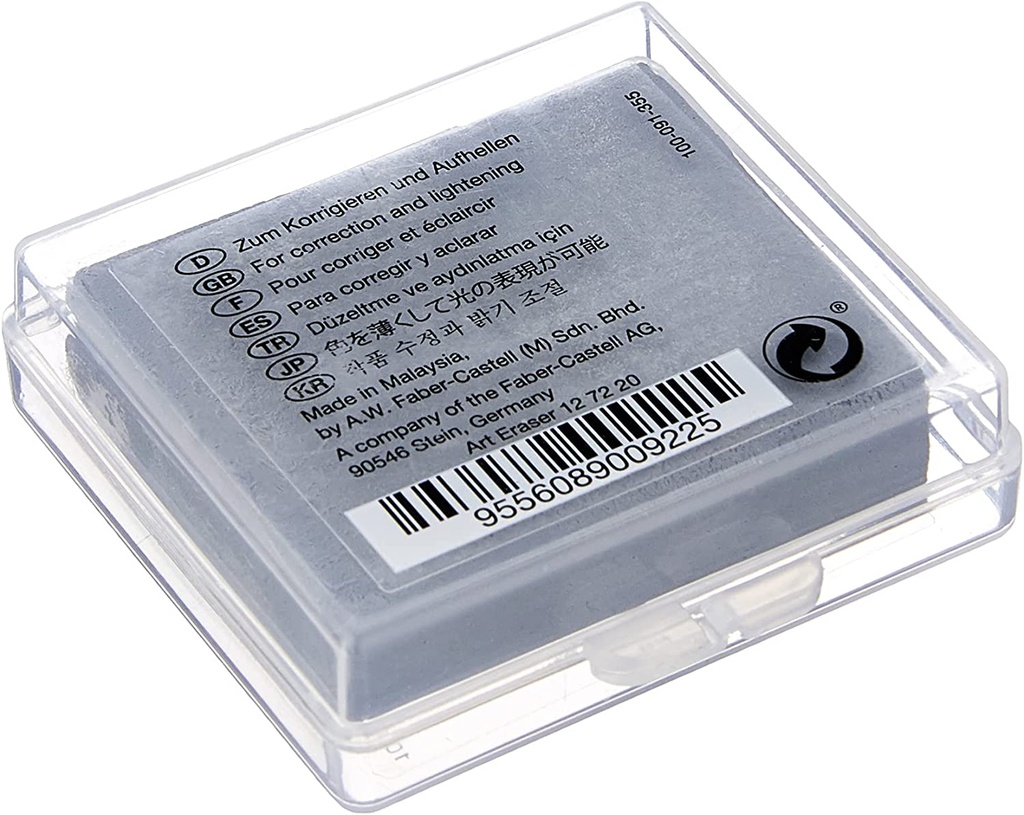 Faber Castell - Large Kneadable Art Eraser within box - Gray, for charcoal and graphite