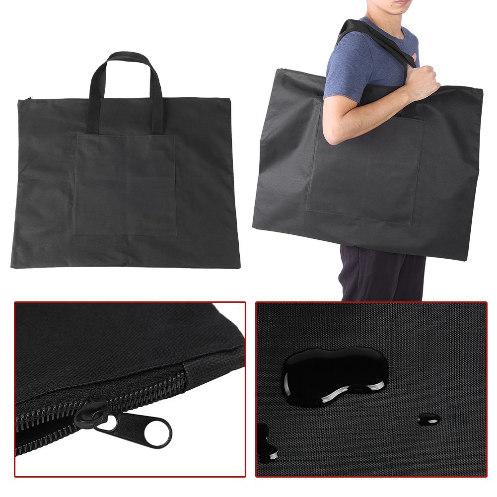 Art Bag - Black High Cloth 1/4 Sheet - Spill Resistant Artist Portfolio -  Shoulder Strap (52 cm x  37 cmx 1.5 cm)