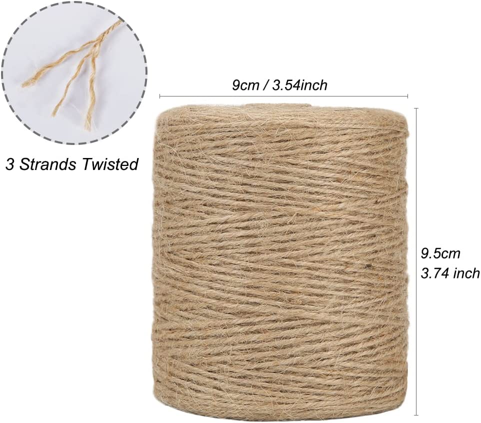 Burlap, 3 Ply - Natural Jute Twine,  Arts, Crafts, Packing Materials Packing, String for Gifts, Decoration.