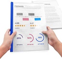 Plastic File Folder 10mm Sliding Bar Report Covers, 30 Sheet Capacity, File Folders Organizer Binder for A4 Size Paper