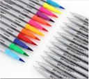 Sky Glory -  Dual Brush Pen and Fineliner set  - Long pen - 12 colors