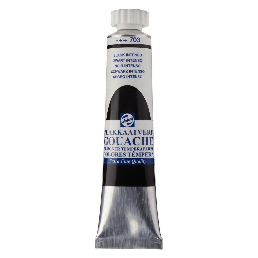 Talens - Gouache  - Tube 20 ml Black Intenso 703