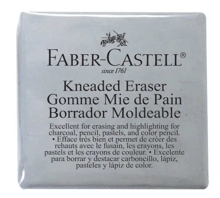 Faber Castell - Large Kneadable Art Eraser - Gray, for charcoal and graphite