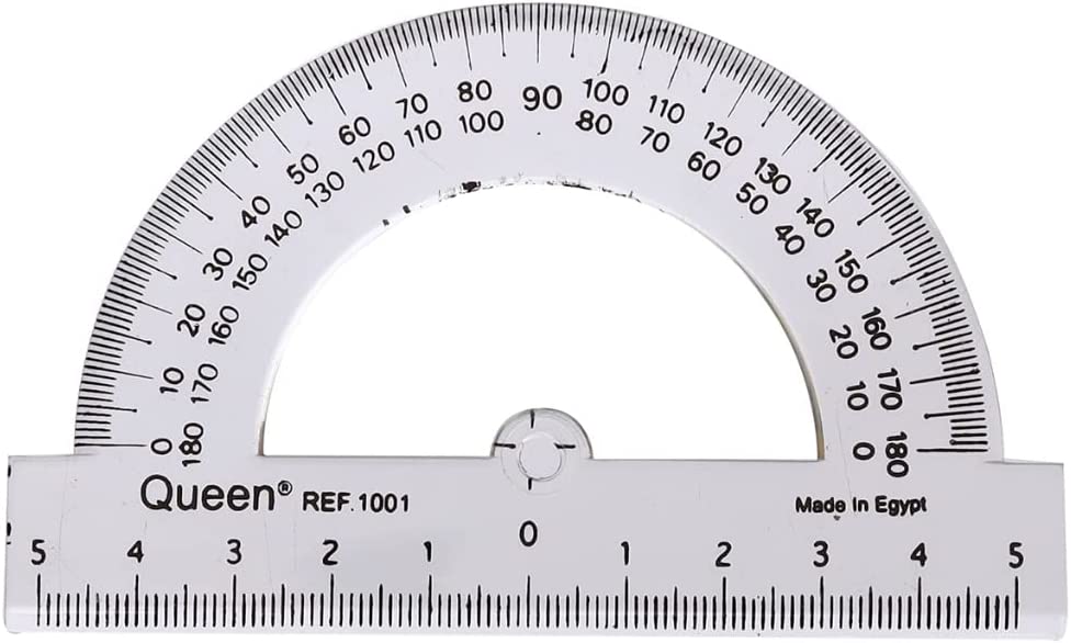 Queen - Plastic Math Protractor 1001 -180 Degree - Transparent plastic
