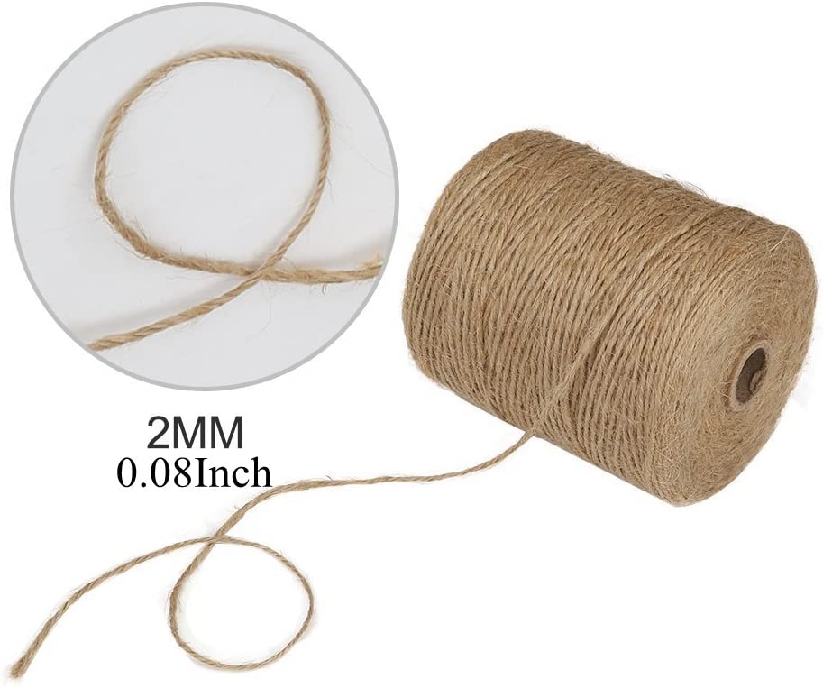 Burlap, 1 Ply - Natural Jute Twine,  Arts, Crafts, Packing Materials Packing, String for Gifts, Decoration.