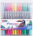 Sky Glory -  Dual Brush Pen and Fineliner set  - Long pen - 24 colors