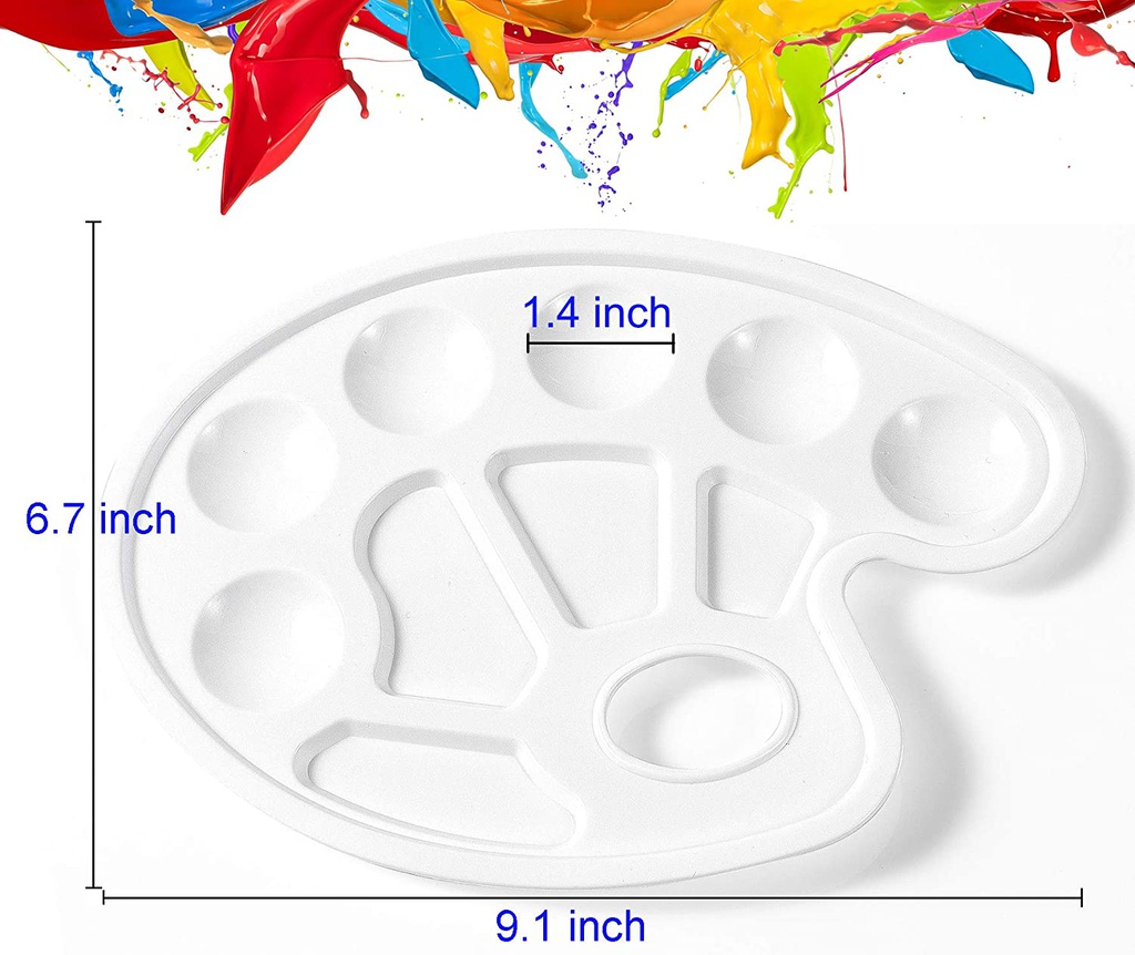 Plastic Palette - Paint Plastic Tray 6 round , 4 irregular - 10 points
