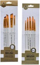 Keep Smiling - Set of 5 Brushes -  white handle - different sizes (2, 4, 6, 8, 12)