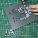 Linoleum, lino Black Color - Print Cut Artist Printmaking Lino Plates Art Unmounted - Carve Plates Sheet Studio Print Cut Carving