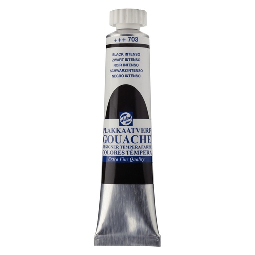 Talens - Gouache  - Tube 20 ml Black Intenso 703