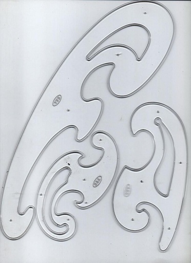 Samir & Aly - French curve -Transparent plastic - 3 pieces