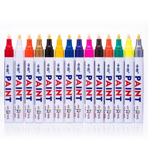 Aide - 110  Paint Marker - Doko Marks On anything Oil-Base Set Brush Tip - Colors