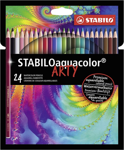 Stabilo - Aquacolor Arty Colored Pencil set - 24 Long Pencil