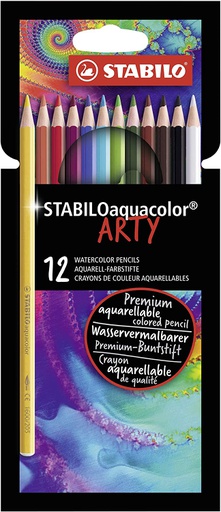 Stabilo - Aquacolor Arty Colored Pencil set - 12 Long Pencil