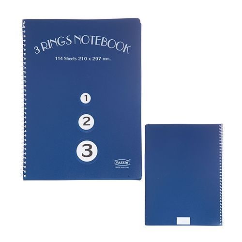 Notebook - Yassin - 3 Ranges 114 Sheet - size A5 - paper 70 gm