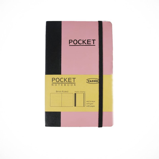 Notebook - Yassin Pocket - 96 sheets - Size 8.7 x 14 cm - paper 70 gm