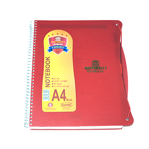 Notebook - Yassin  University - 5 Ranges 190 Sheet - size A4 - paper 70 gm
