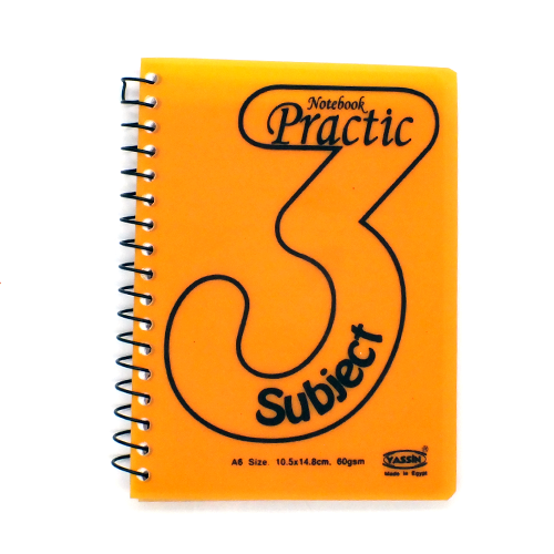 Notebook - Yassin - 3 Ranges 114 Sheet - size A6 - paper 70 gm