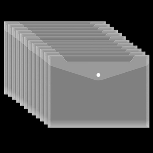 Plastic Wallets Folder - Waterproof paper holder - with snap button - 1/4 Sheet